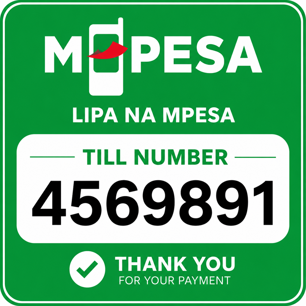 M-PESA Till Number Payment Option